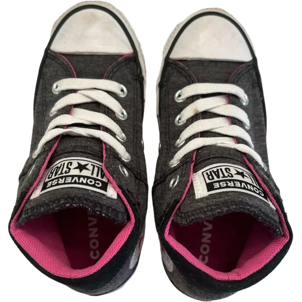 Converse Chuck Taylor All Star Madison Mid Top Grey/ Pink Sneaker Girls US 10.5